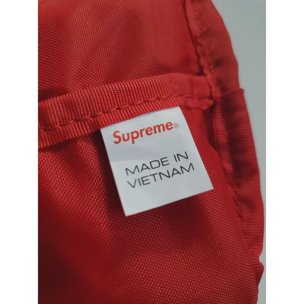 Supreme Red Logo Cordura Neck Pouch Bucket Bag 7x7.5in